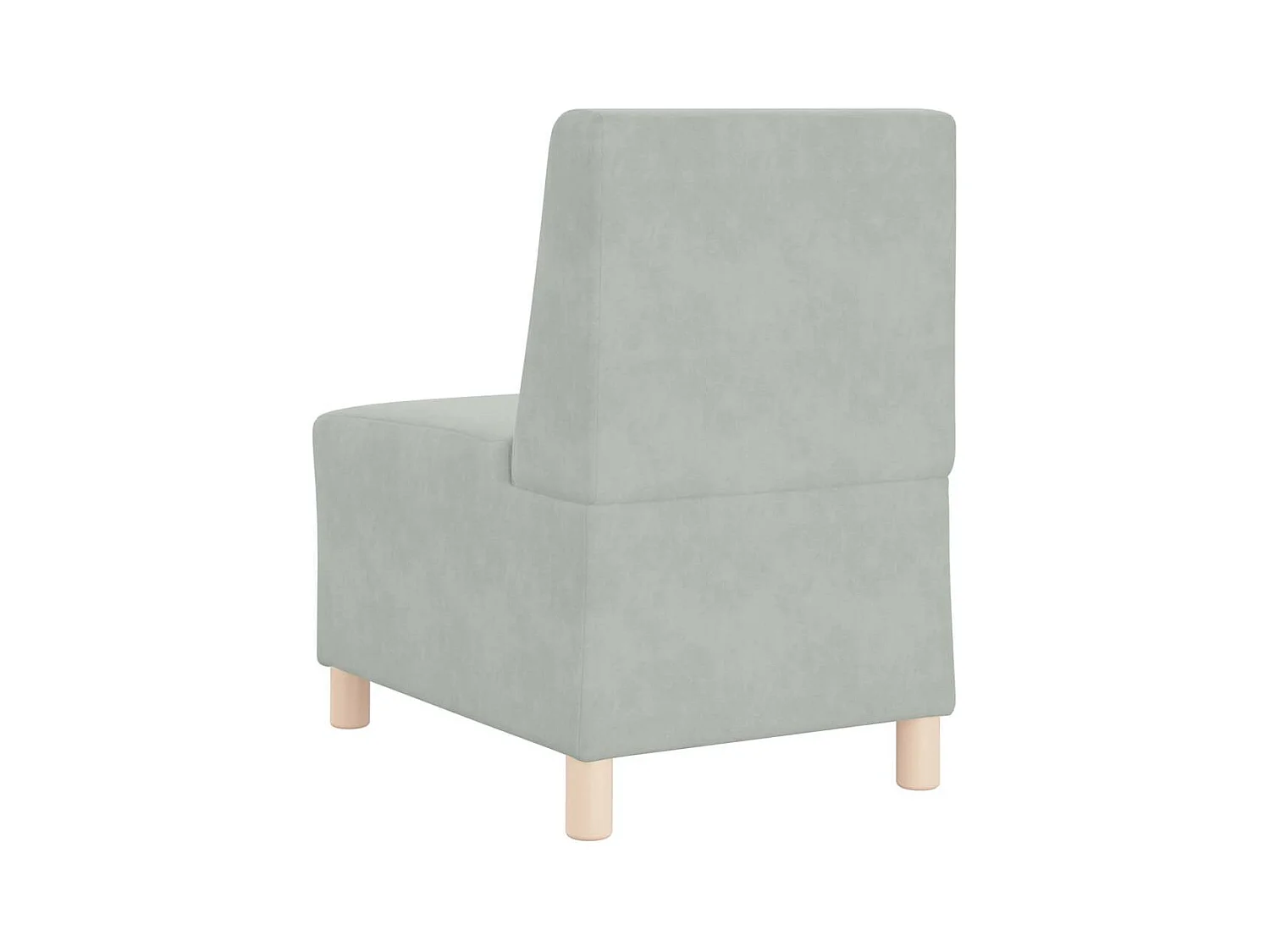 Canapé modulaire sans accoudoirs Gris clair 55 cm Velours
