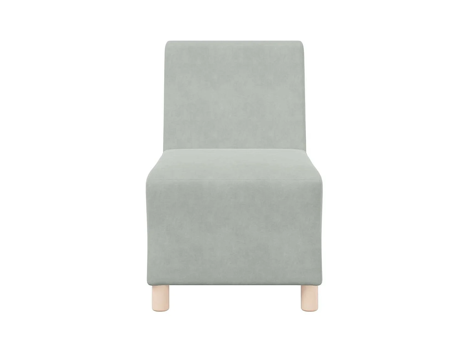 Canapé modulaire sans accoudoirs Gris clair 55 cm Velours