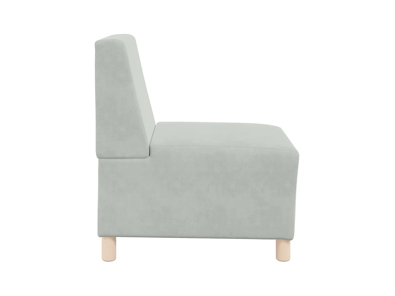 Canapé modulaire sans accoudoirs Gris clair 55 cm Velours