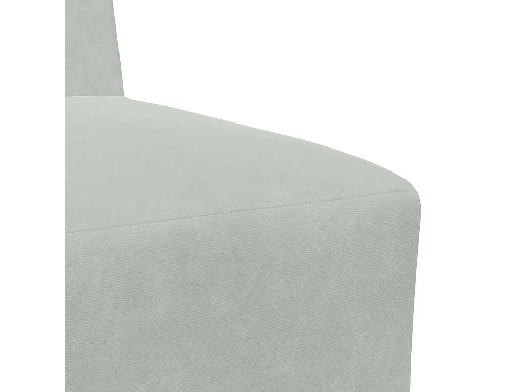 Canapé modulaire sans accoudoirs Gris clair 55 cm Velours