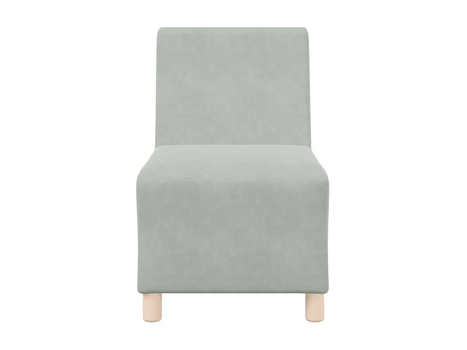 Canapé modulaire sans accoudoirs Gris clair 55 cm Velours