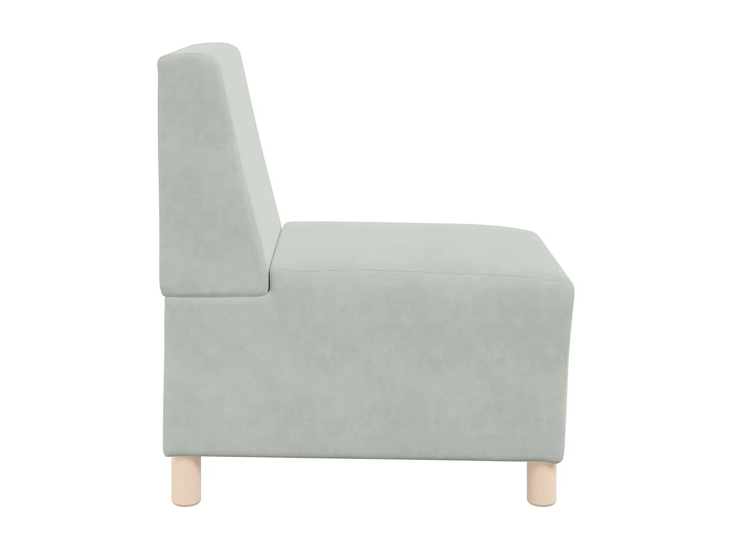 Canapé modulaire sans accoudoirs Gris clair 55 cm Velours