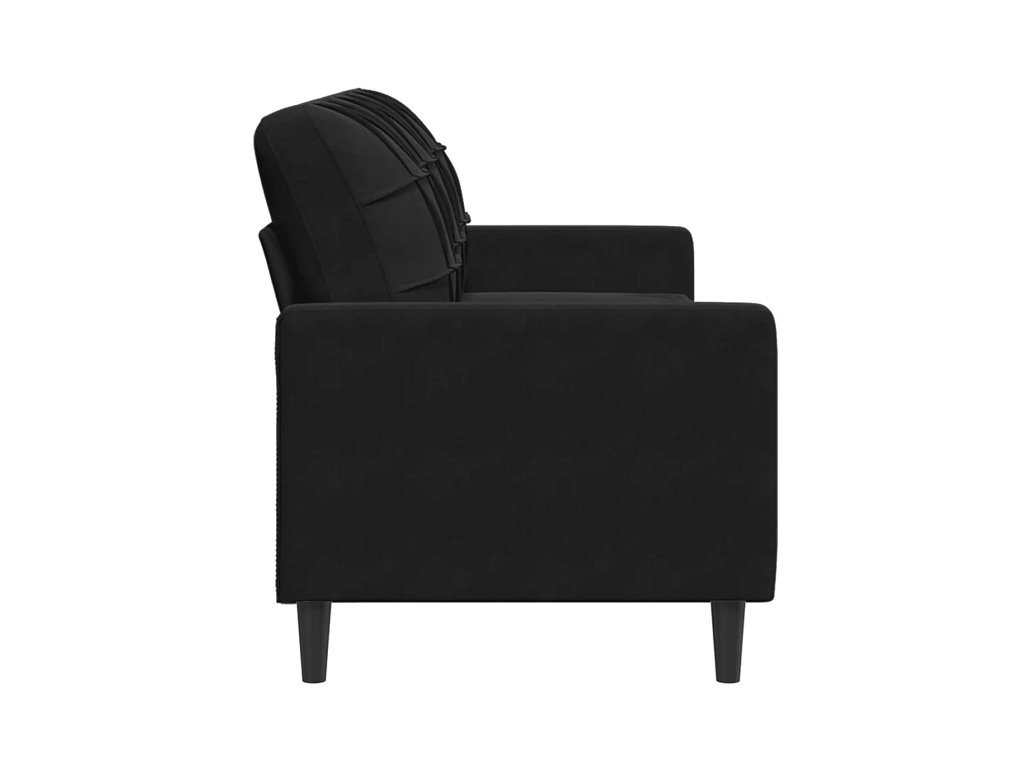 Sofá 3 plazas Terciopelo Negro 180 cm