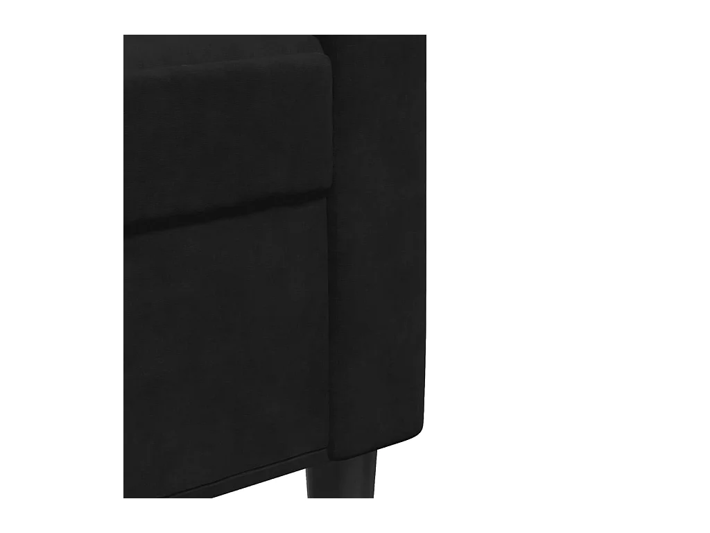 Sofá 3 plazas Terciopelo Negro 180 cm