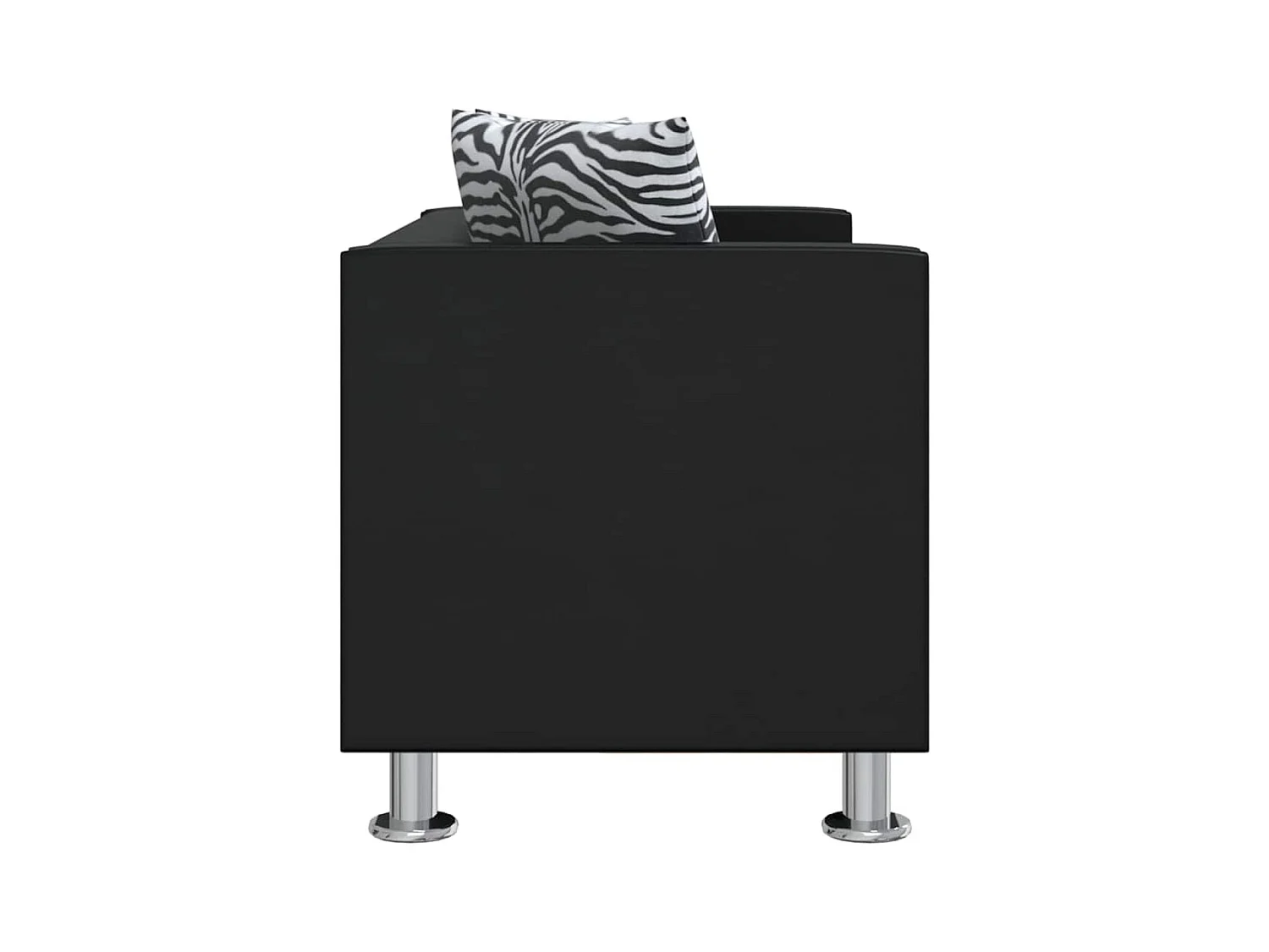 Sofá de 2 plazas en piel sintética negra