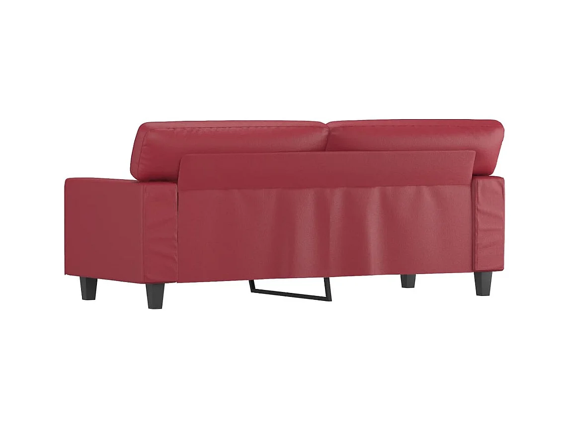 Sofá 2 plazas Rojo burdeos 140 cm Piel sintética
