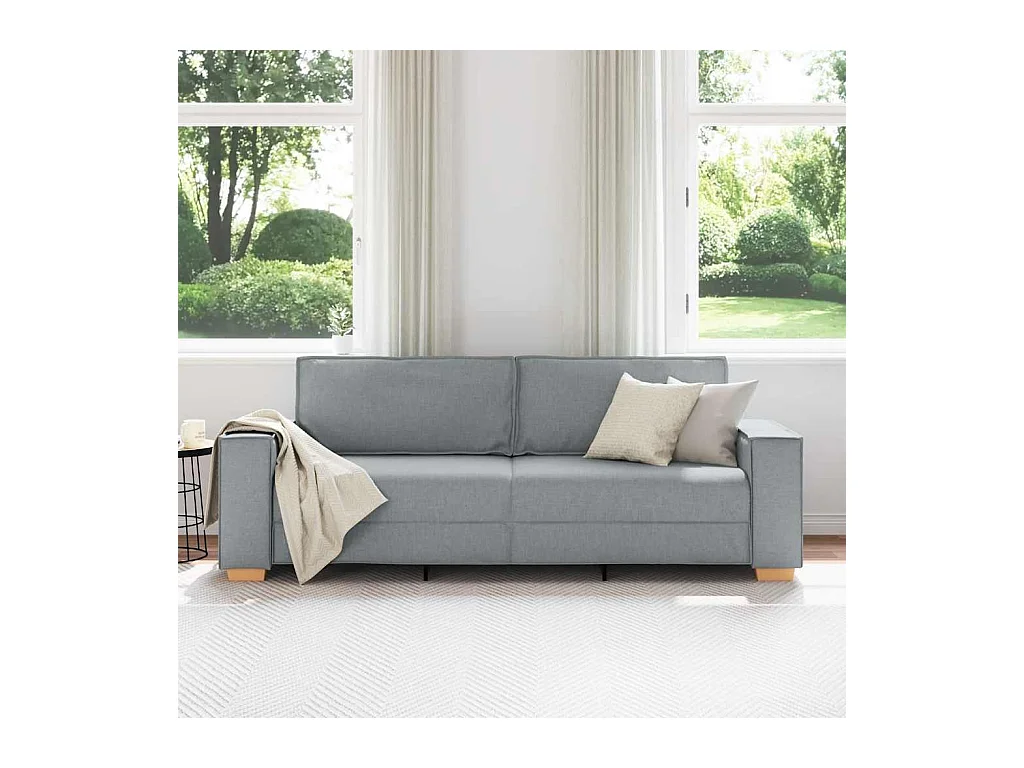 3-Sitzer-Sofa Hellgrau 180 cm Stoff