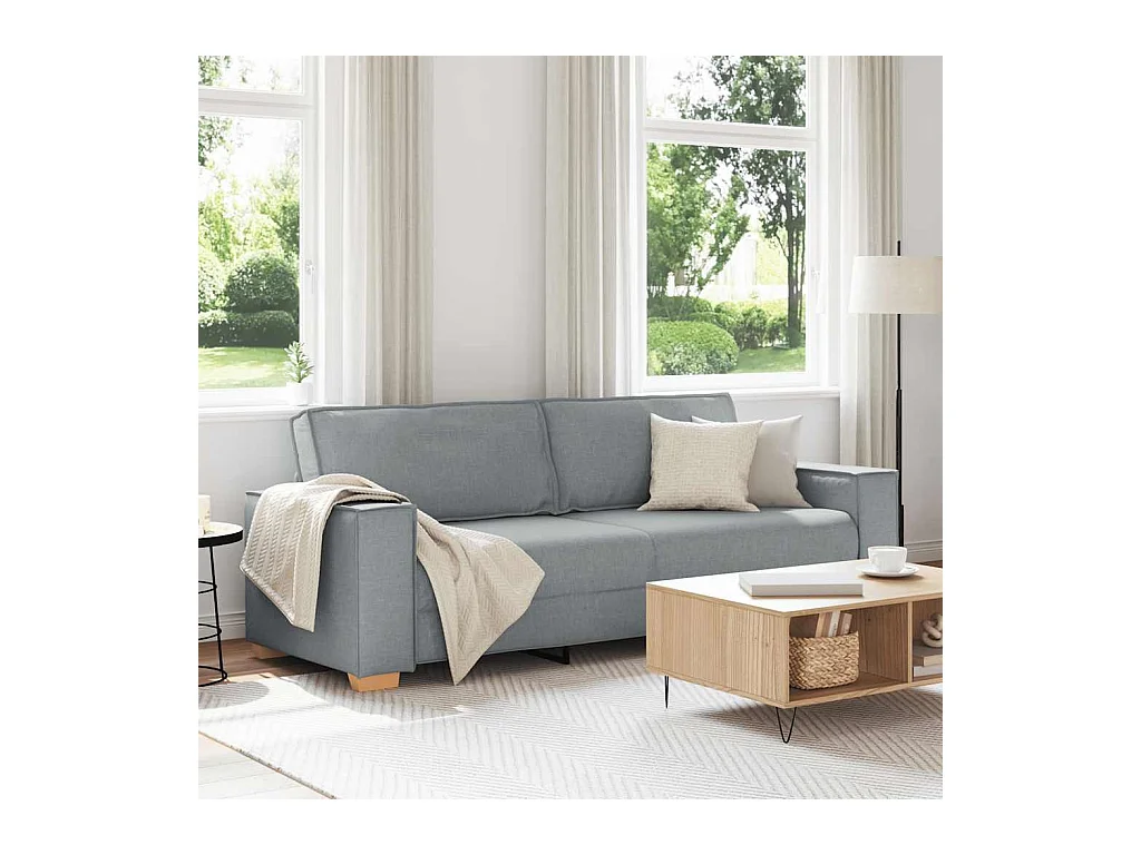 Canapé 3 places Gris clair 180 cm Tissu
