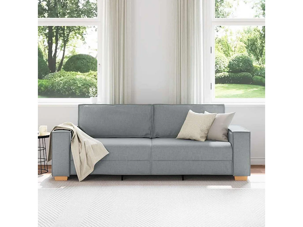 Canapé 3 places Gris clair 180 cm Tissu