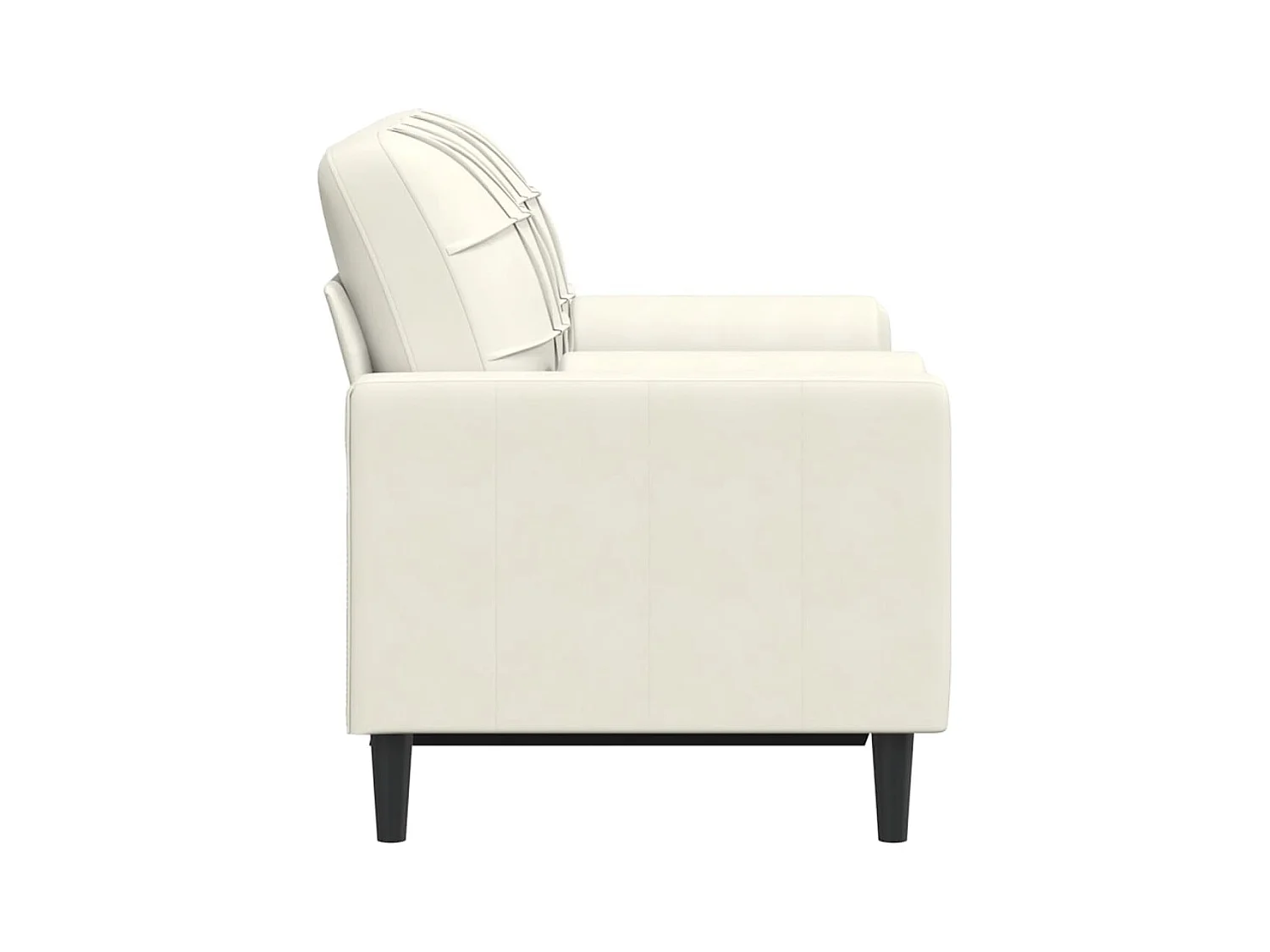 2-zitsbank met sierkussens crème 120 cm fluweel