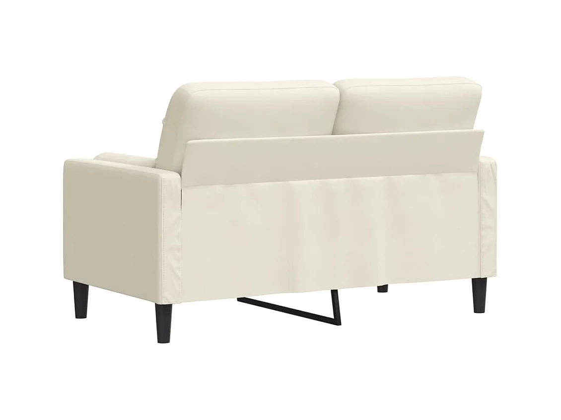 2-zitsbank met sierkussens crème 120 cm fluweel