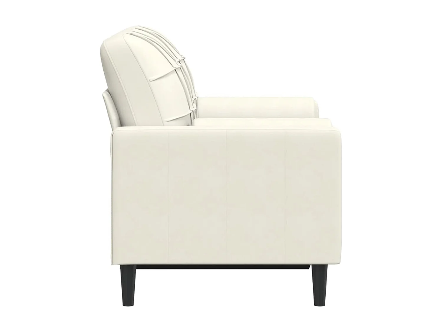 Sofá de 2 plazas con cojines decorativos de terciopelo crema de 120 cm.