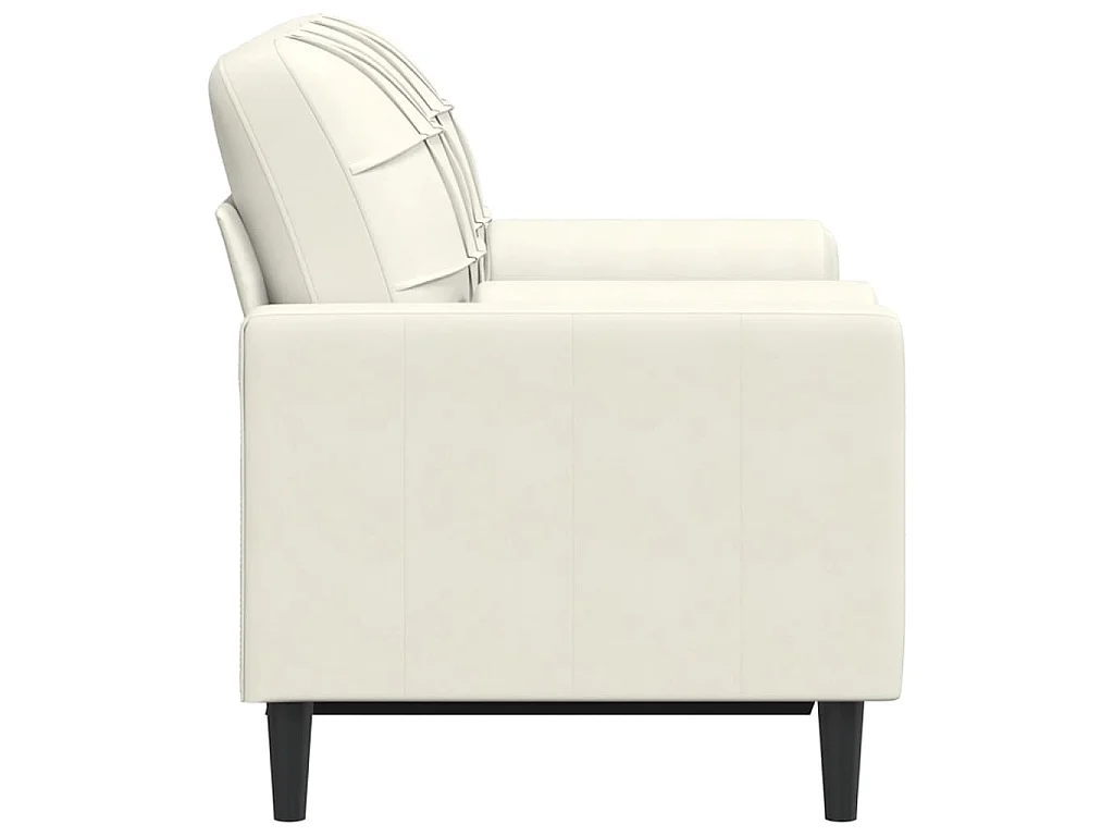 Divano 2 posti con cuscini decorativi crema 120 cm velluto