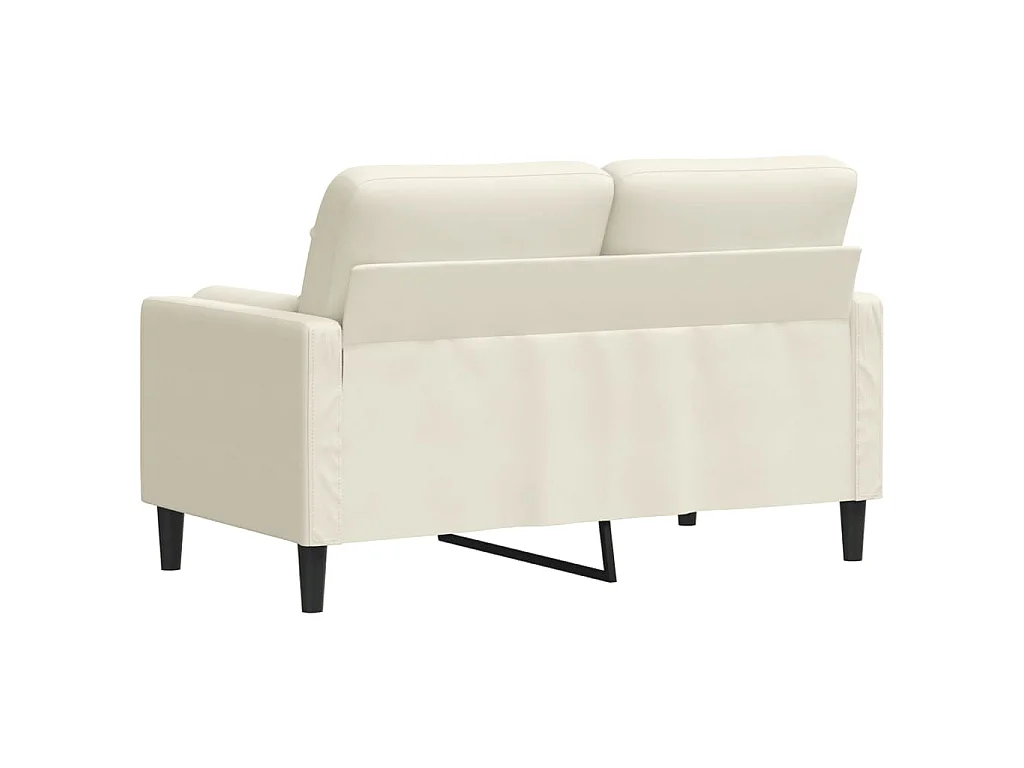 Divano 2 posti con cuscini decorativi crema 120 cm velluto