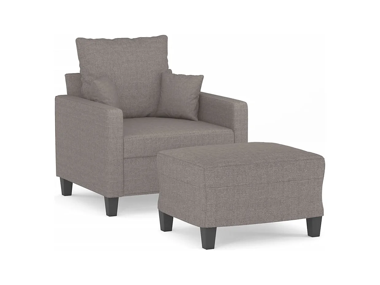Fauteuil met voetenbank Taupe 60 cm Stof