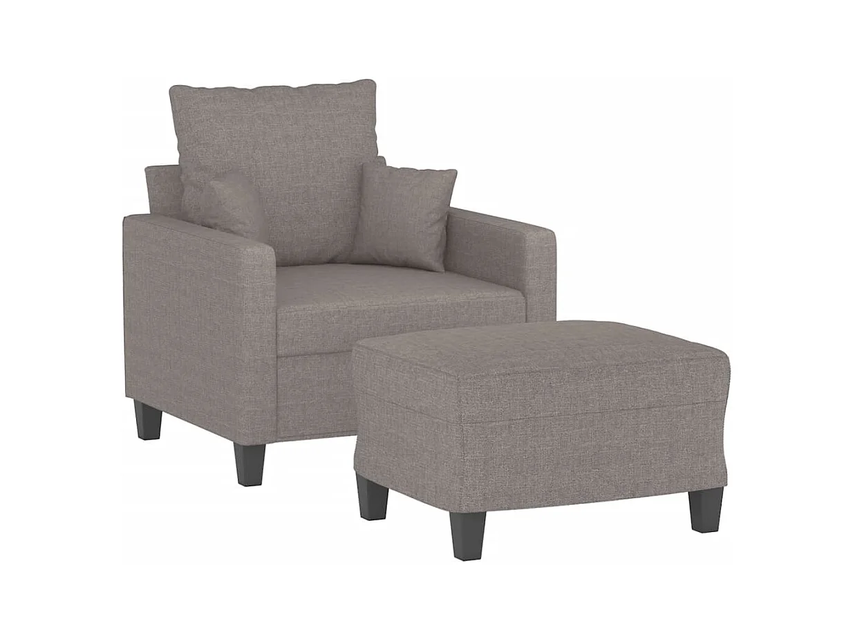 Fauteuil met voetenbank Taupe 60 cm Stof