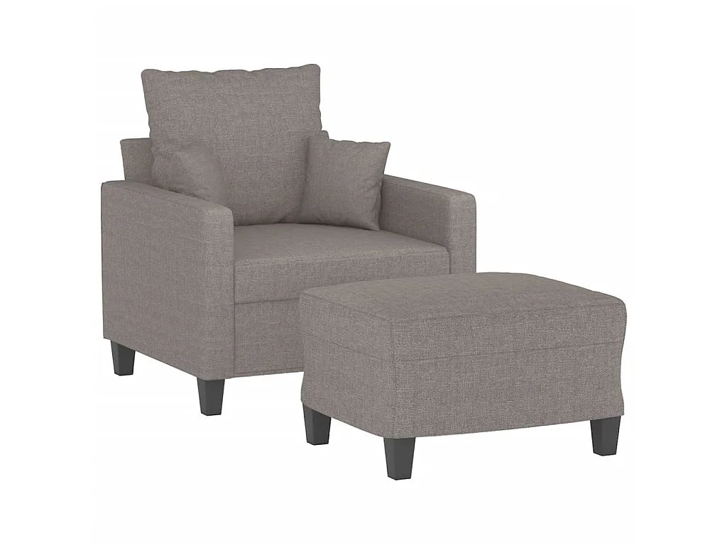 Poltrona con poggiapiedi Tessuto Taupe 60 cm