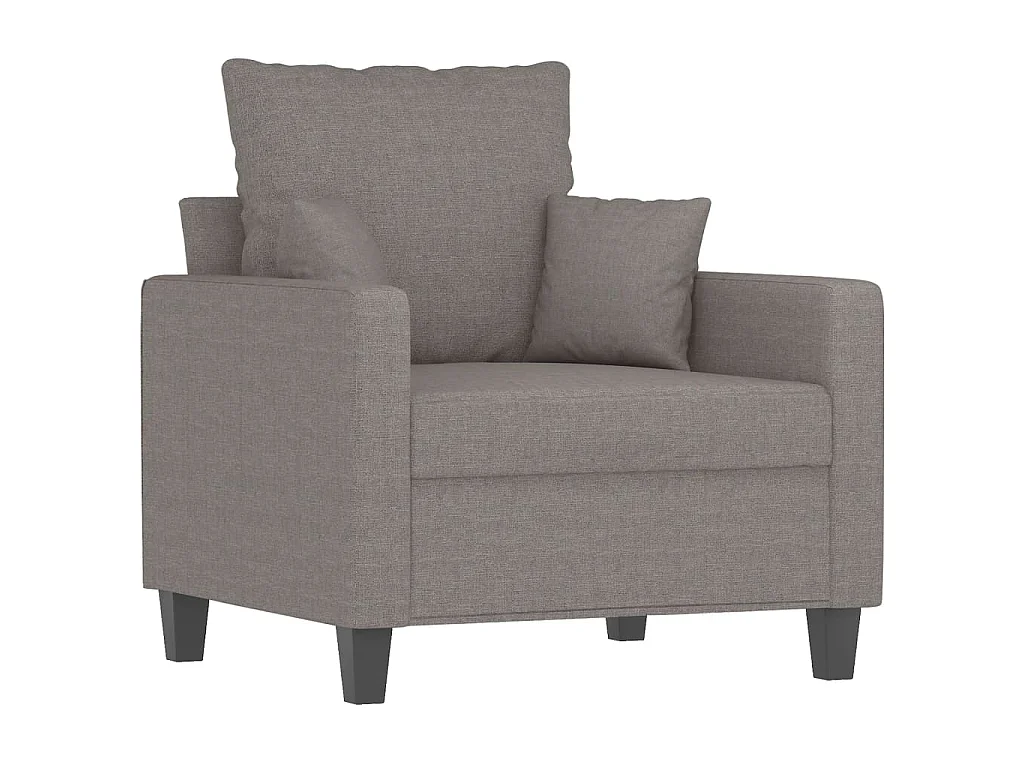 Poltrona con poggiapiedi Tessuto Taupe 60 cm