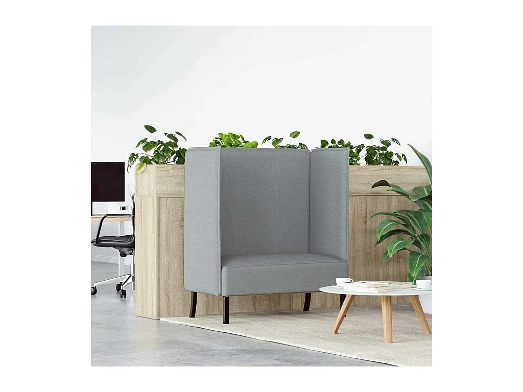 Canapé à Haut Dossier Gris clair 109 x 56 x 121 cm tissu