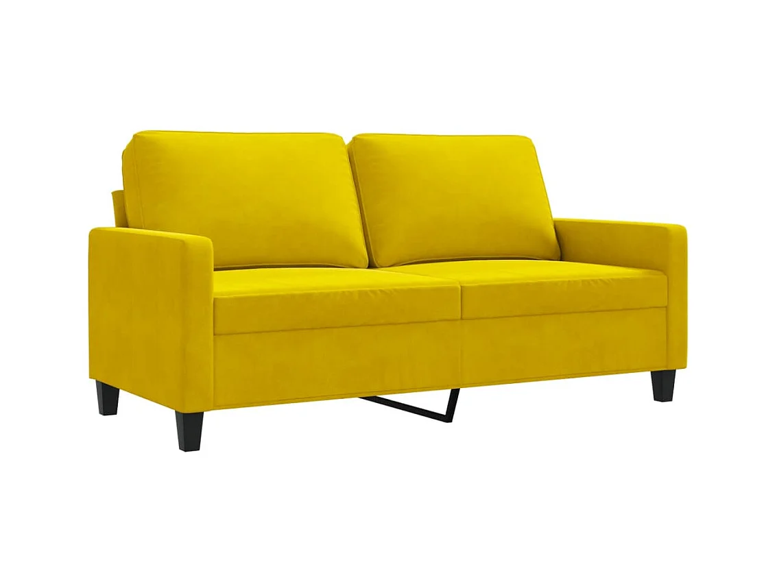 Divano 2 posti Giallo 140 cm Velluto