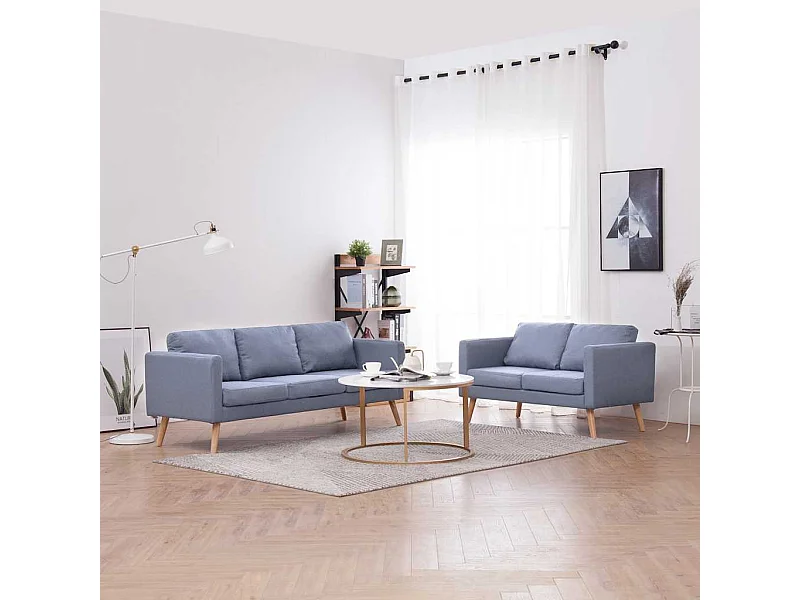 Ensemble de canapés à 2 places et à 3 places Tissu Gris clair