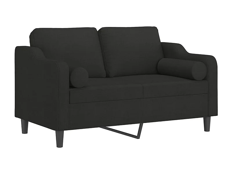 2-zitsbank met sierkussens zwart 120 cm stof