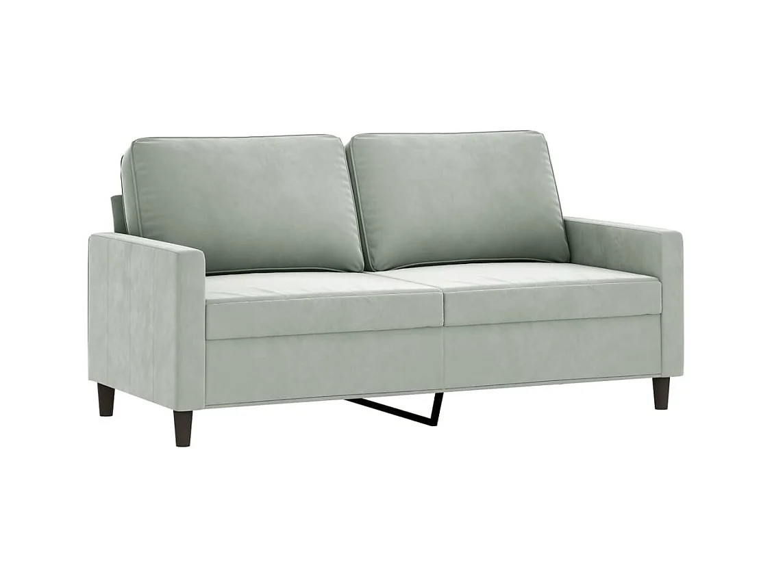 Set di divani 3 pezzi con cuscini in velluto grigio chiaro