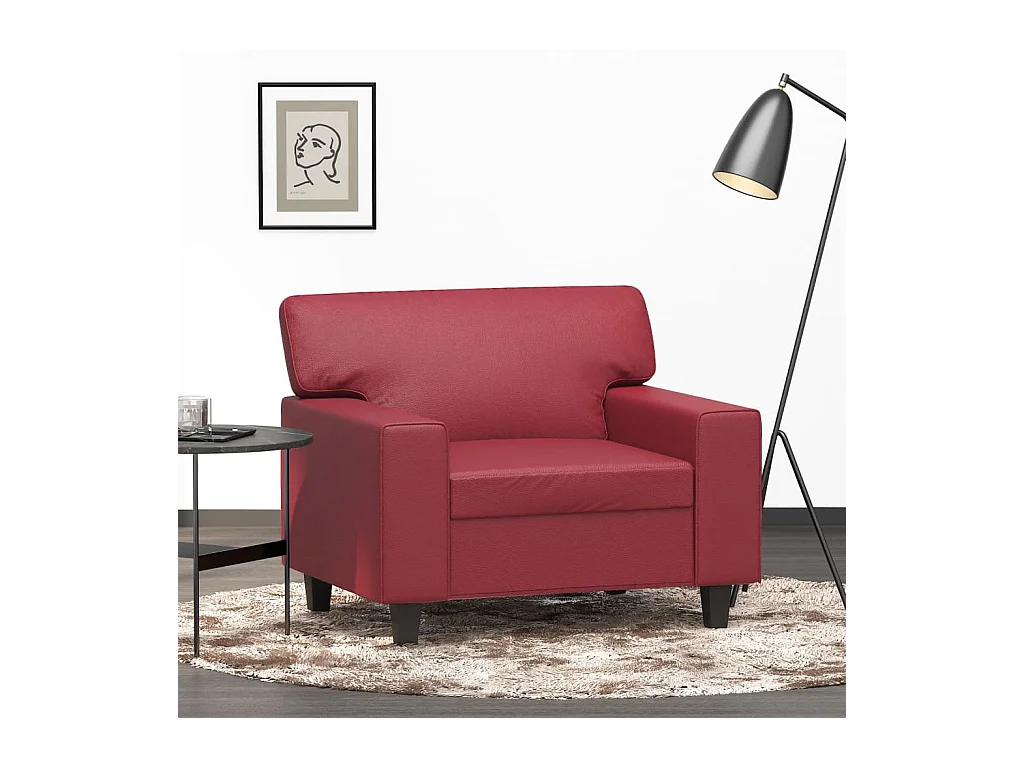 Sillón Rojo Burdeos 60 cm Piel Sintética