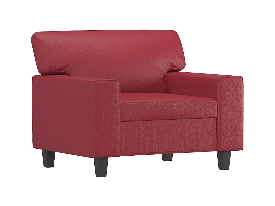 Sillón Rojo Burdeos 60 cm Piel Sintética