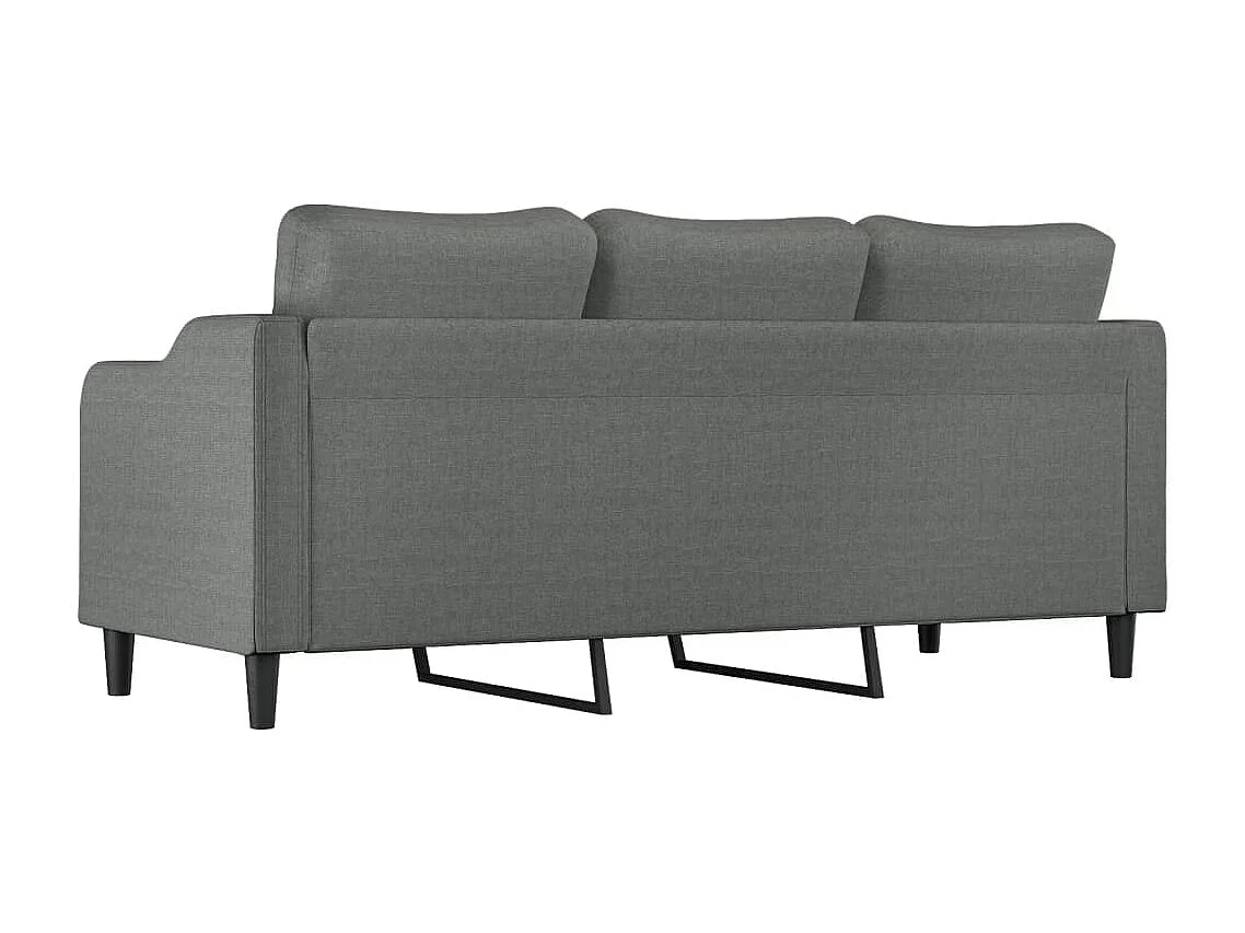 Divano 3 posti Grigio scuro 180 cm Tessuto