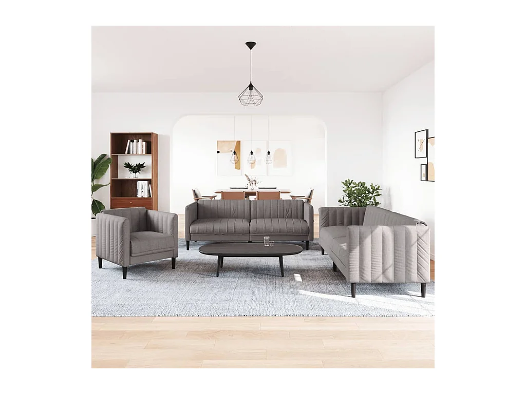 Conjunto de sofá de 3 piezas de tela color topo