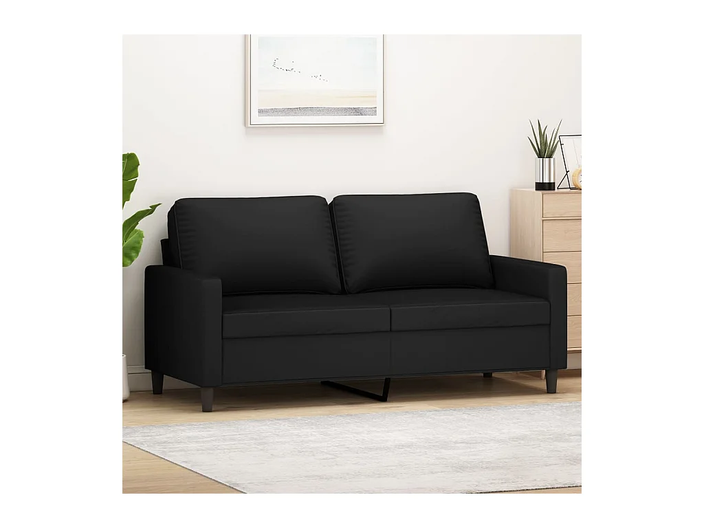 Sofá 2 plazas Terciopelo Negro 140 cm