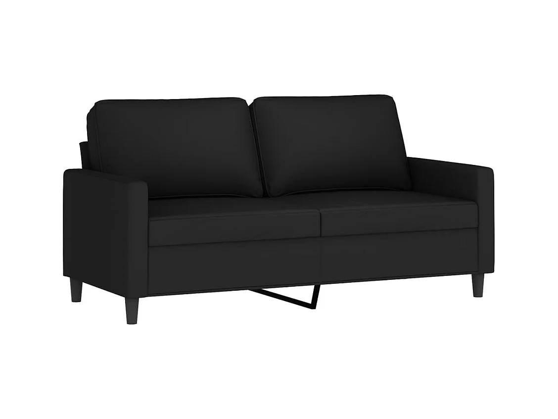 Sofá 2 plazas Terciopelo Negro 140 cm