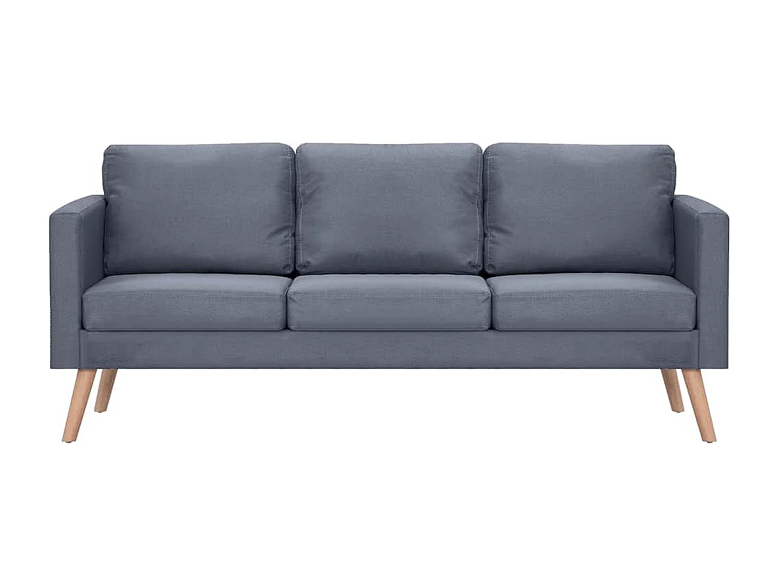 Canapé à 3 places Tissu Gris foncé