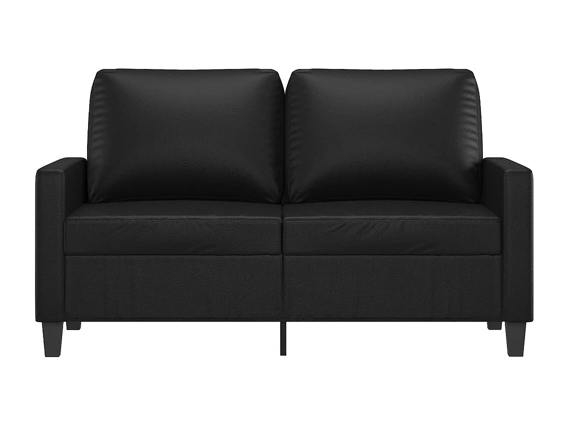 Sofá 2 plazas Negro 120 cm Piel sintética