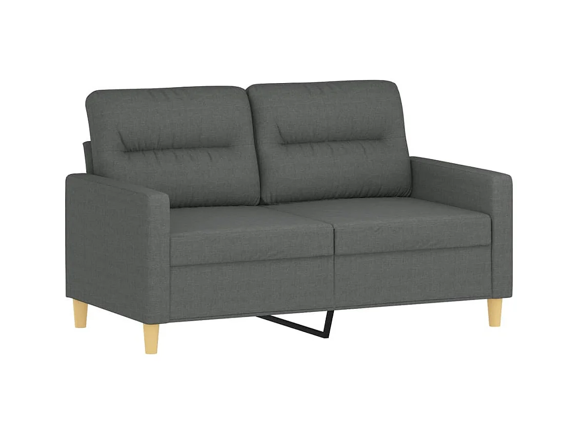 Set di divani 2 pezzi con cuscini in tessuto grigio scuro