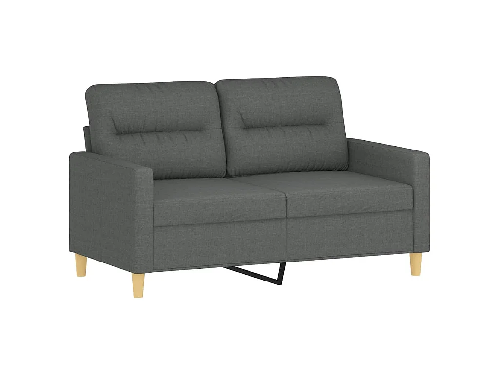 2-teiliges Sofaset mit Kissen, dunkelgrauer Stoff