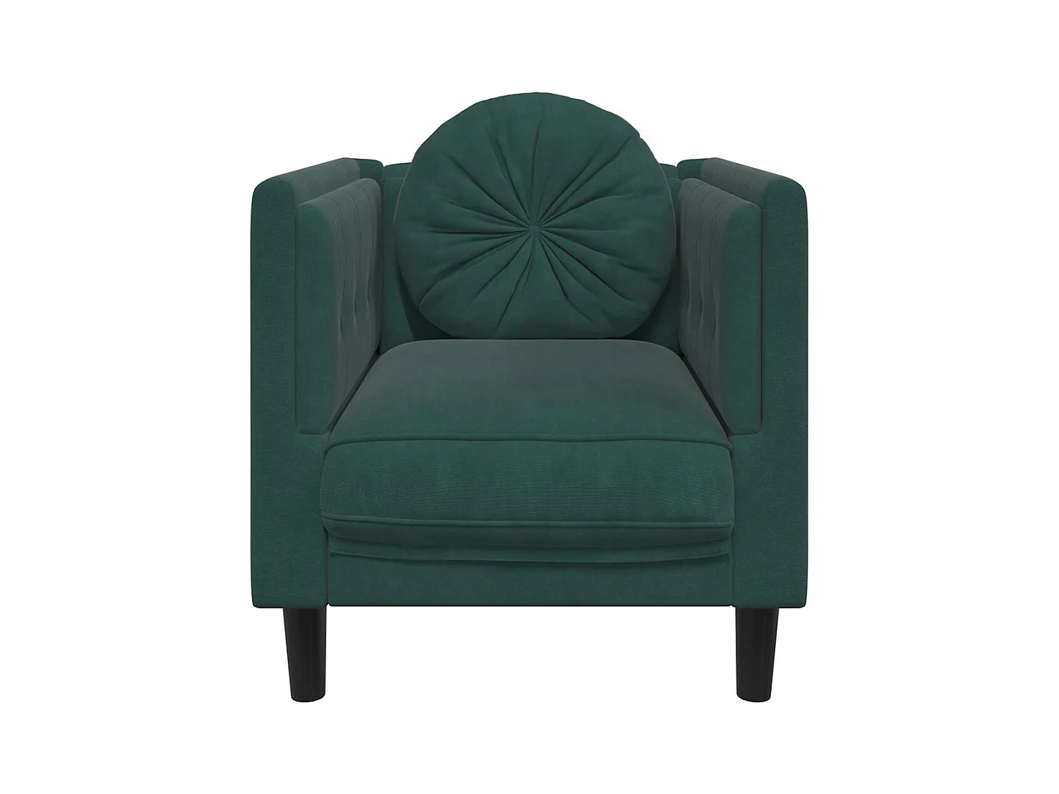 Sillón con cojín de terciopelo verde oscuro