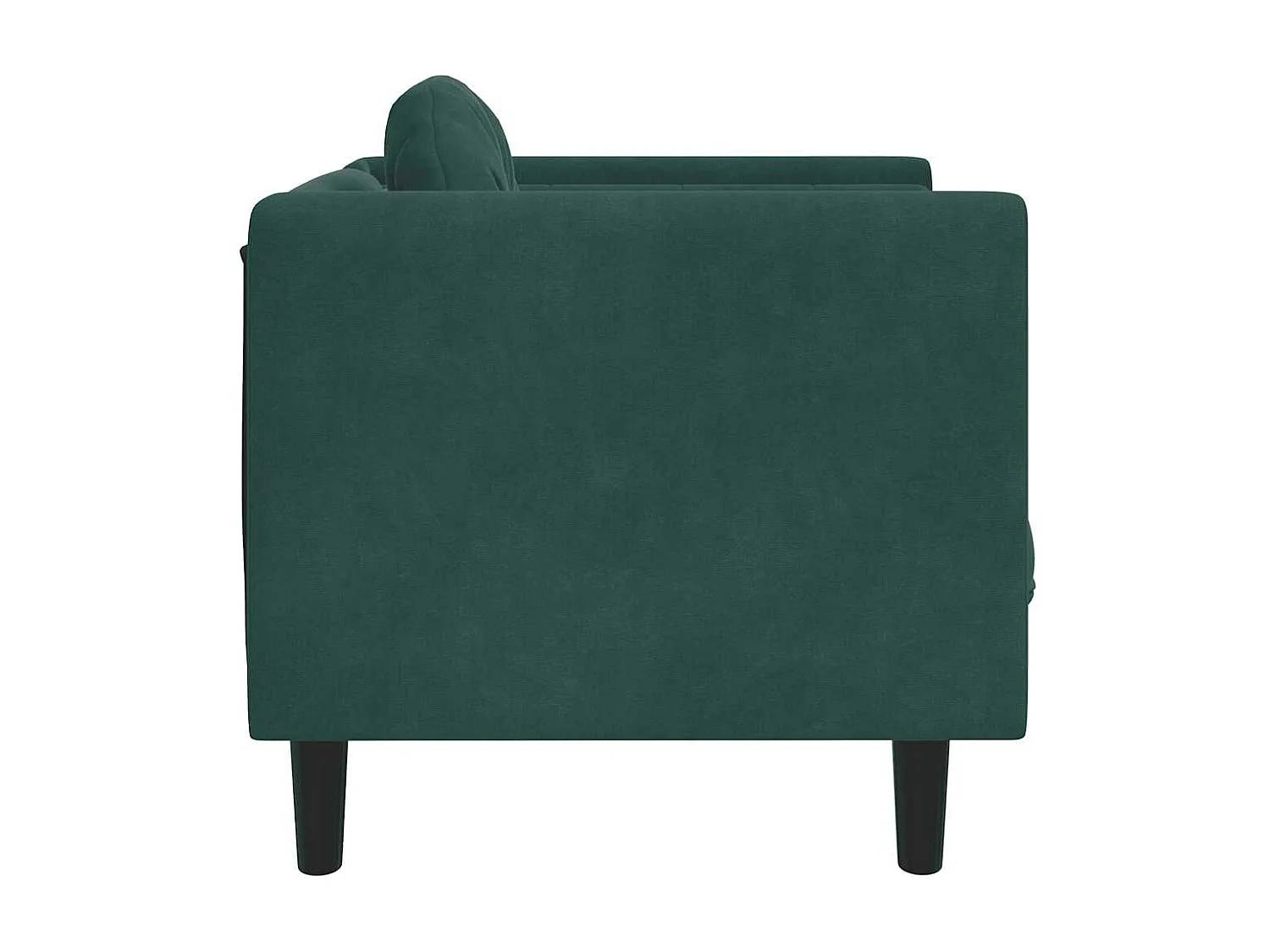 Sillón con cojín de terciopelo verde oscuro
