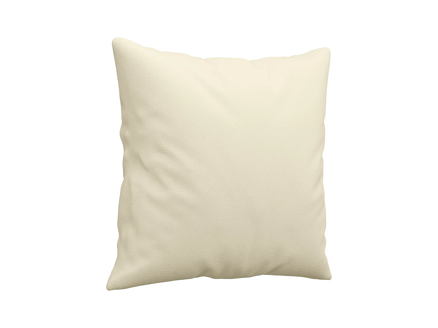 Sofá de 2 plazas con cojines color crema de 140 cm en piel sintética.