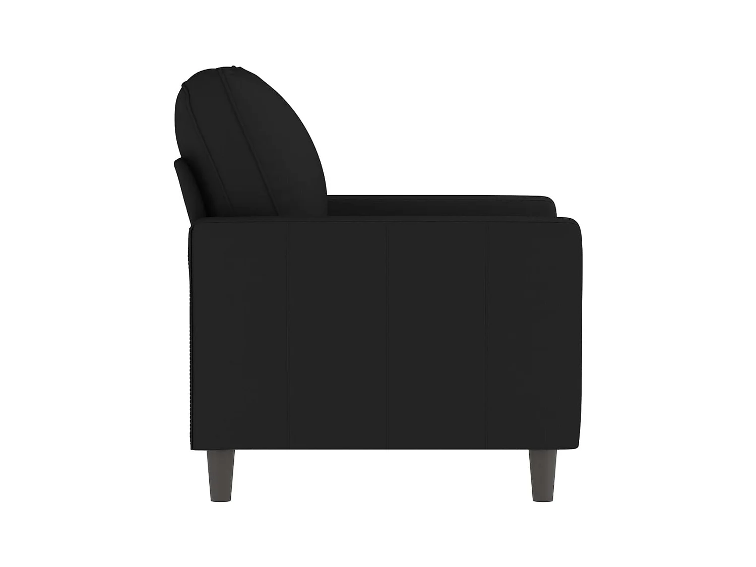 Sillón de terciopelo negro de 60 cm