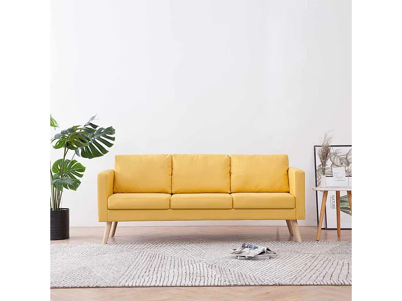 3-zits gele stoffen bank