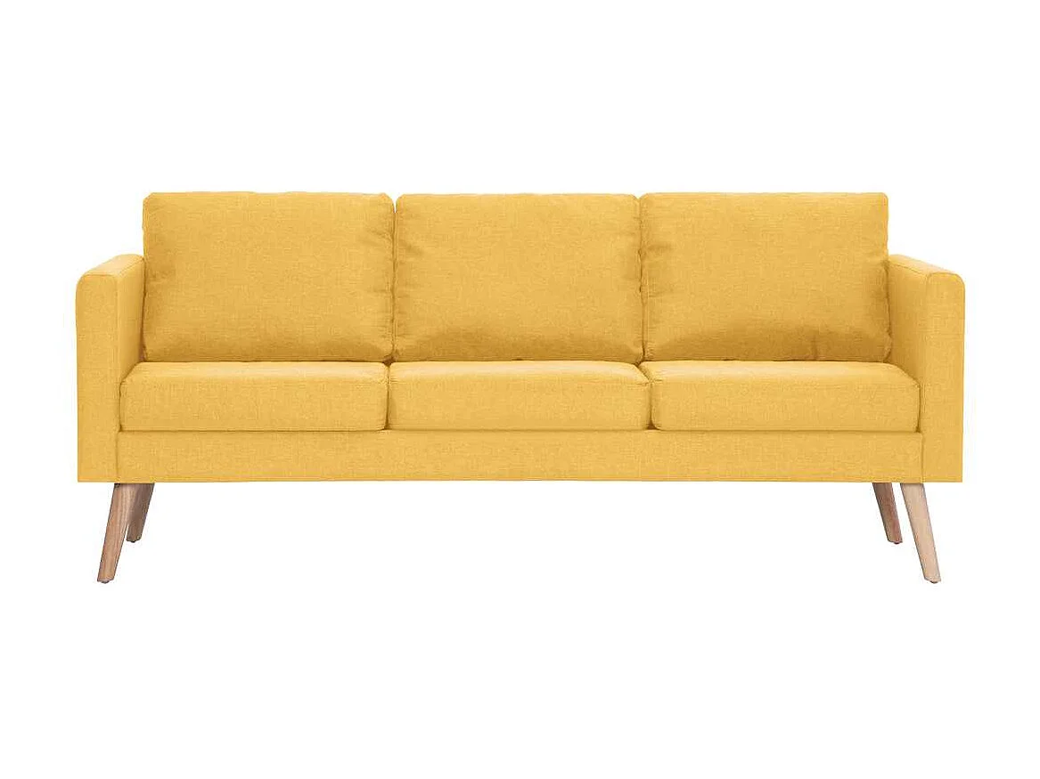 Sofá de tela amarilla de 3 plazas
