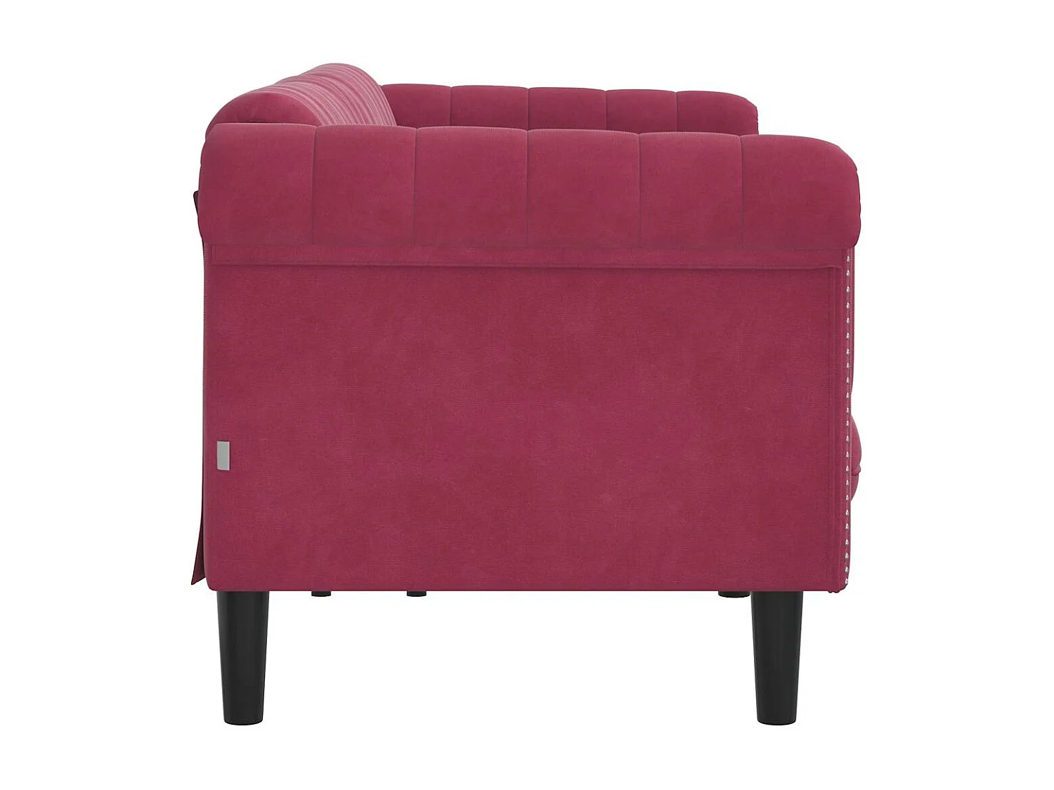 Sofá de 3 plazas de terciopelo rojo burdeos