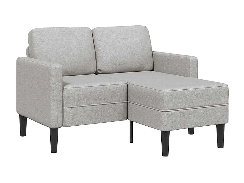 Sofá de 2 plazas con chaise longue en L en tejido gris nube de 125 cm