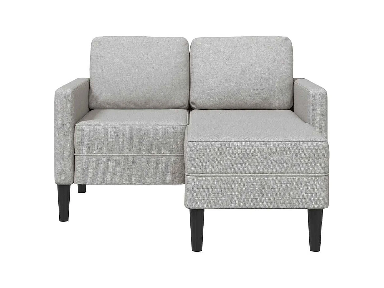 Canapé 2 places avec méridienne en L gris nuage 125 cm tissu