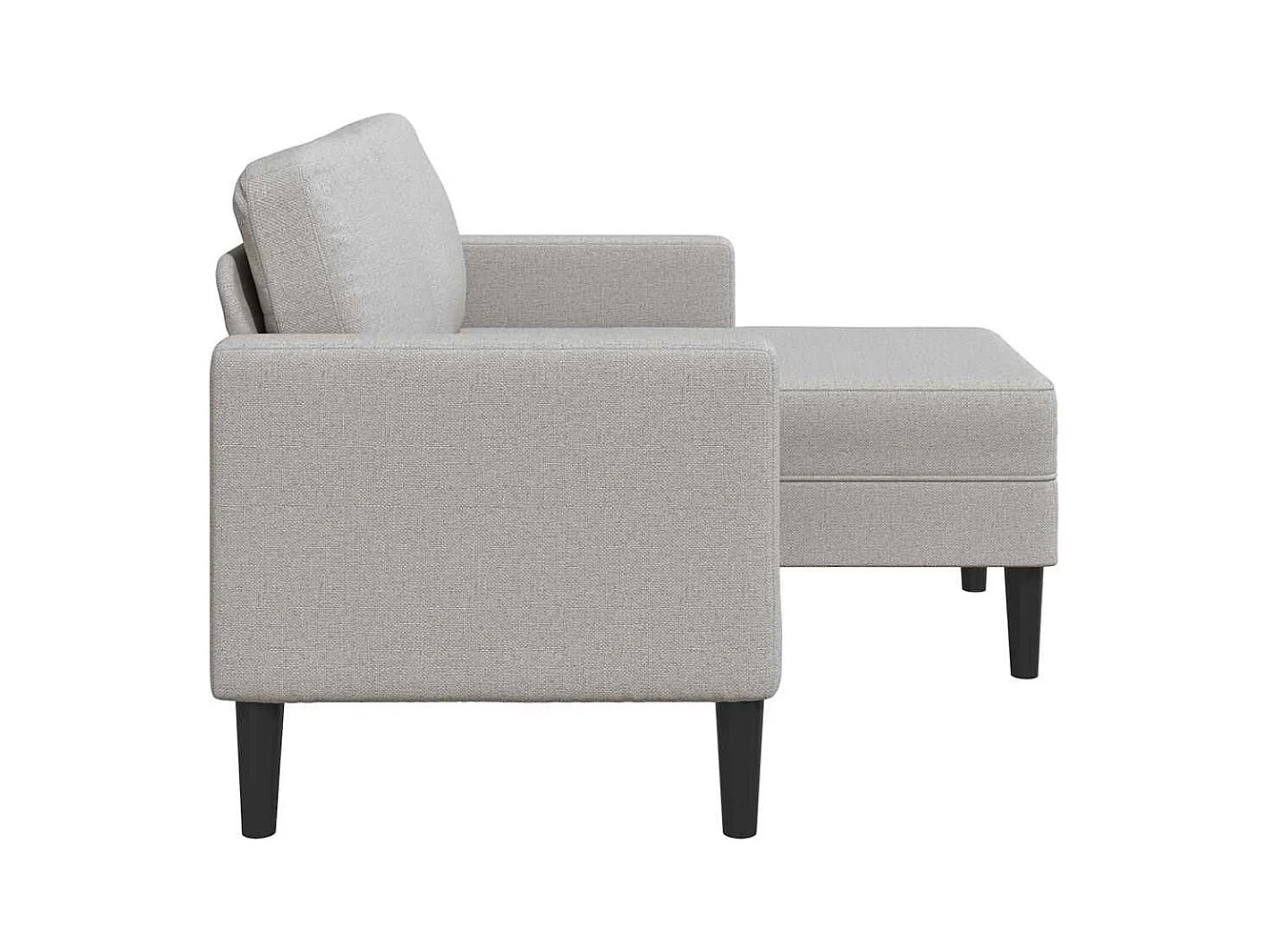 Canapé 2 places avec méridienne en L gris nuage 125 cm tissu