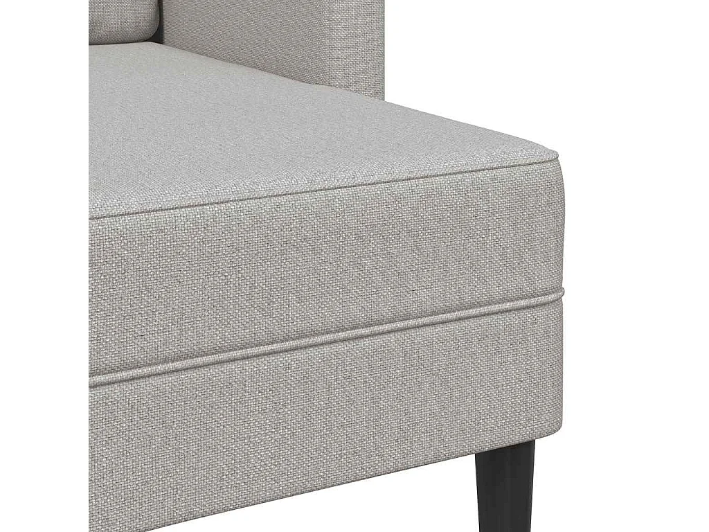 Canapé 2 places avec méridienne en L gris nuage 125 cm tissu