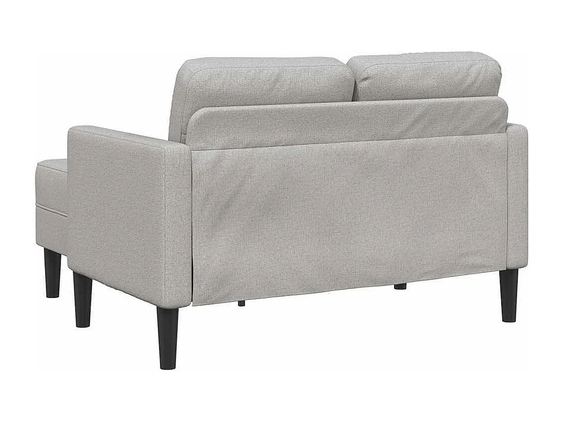 2-zitsbank met L-vormige chaise longue in wolkengrijs 125 cm stof