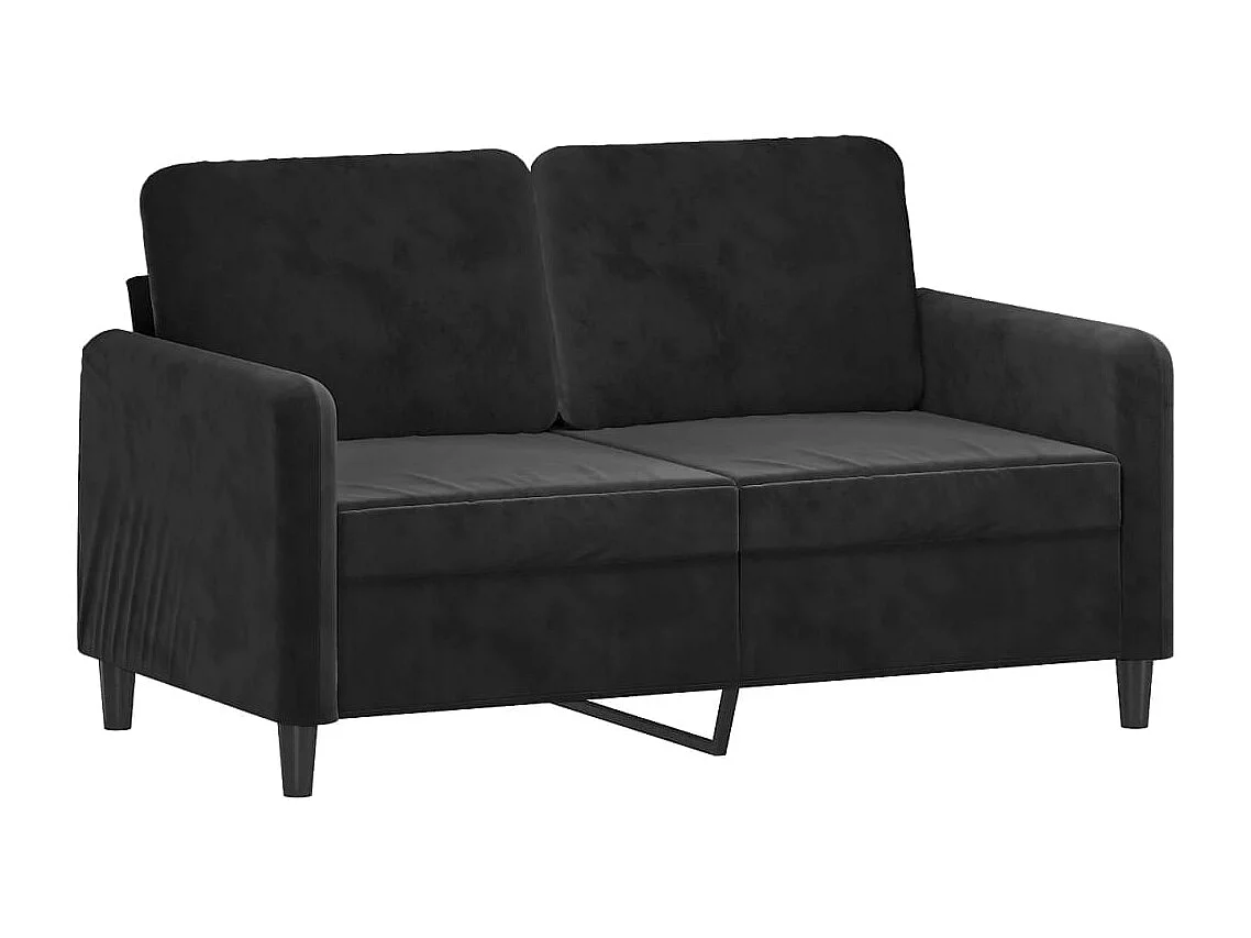 Conjunto de sofá de 2 piezas de terciopelo negro